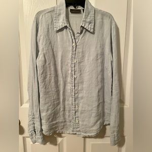 Light blue linen button down